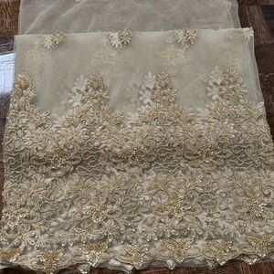 Elegant Gold Embroidered Fabric